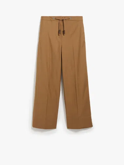 Max Mara S Ottavo Waterproof Twill Trousers In Beige