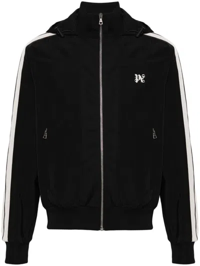 Palm Angels Pa Monogram Classic Track Jacket In Black Off White