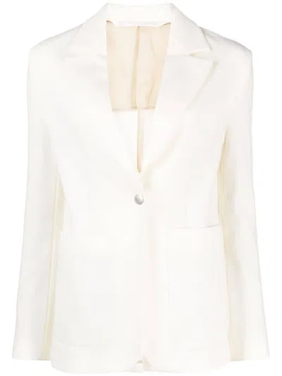 Palm Angels Single-breasted Blazer In Beige Off White