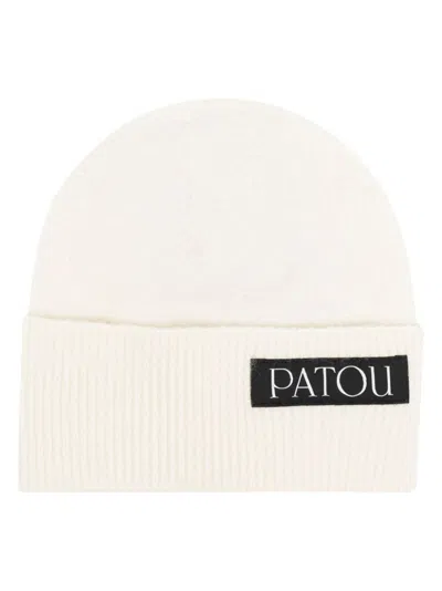 Patou Logo-patch Wool Beanie In White