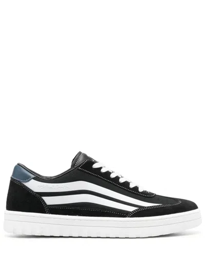 Paul Smith Side-stripe Lace-up Sneakers In Black