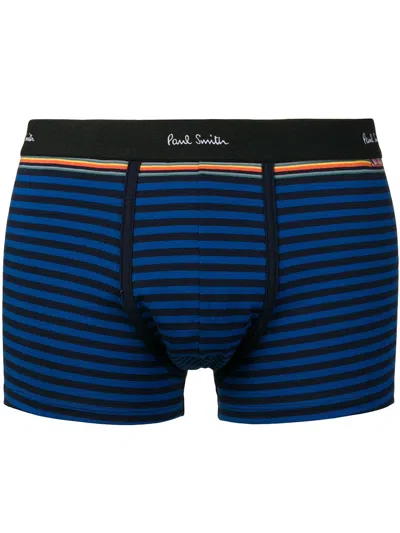 Paul Smith Striped Logo Boxers Navy In Blue