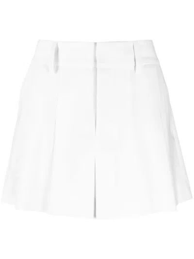 P.a.r.o.s.h Plisse' Mid-rise Mini Skirt In White