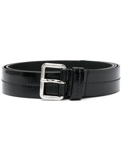 Prada Black Logo-engraved Leather Belt