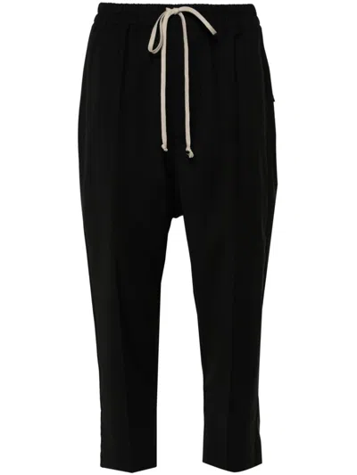 Rick Owens Cropped-leg Trousers In Black