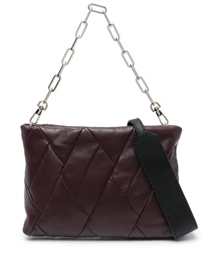 Reco Cubo Leather Satchel Bag In Vino