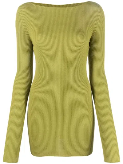 Rick Owens Cut-out Ribbed Jumper In Lime