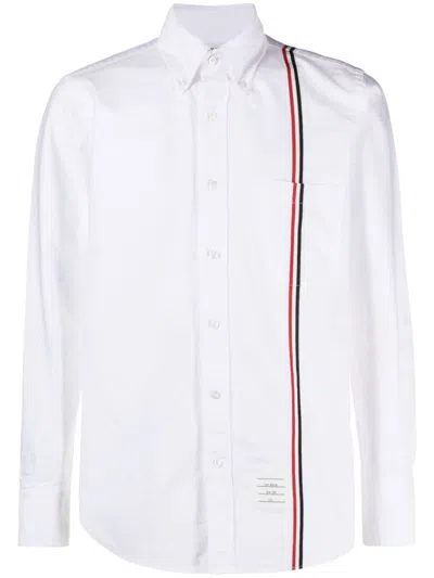 Thom Browne Rwb Stripe Cotton Shirt In White
