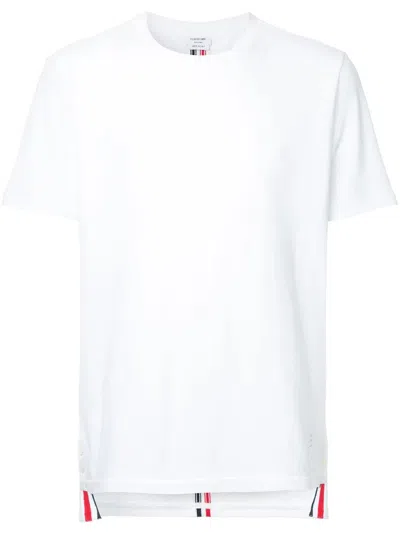 Thom Browne Rwb Stripe Piqué T-shirt In Navy