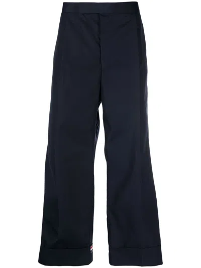 Thom Browne Rwb-stripe Tailored Trousers In Navy
