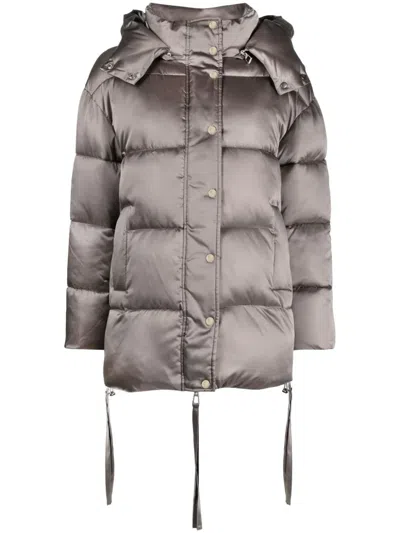 P.a.r.o.s.h Satin-finish Padded Coat In Grigio