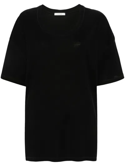 Lemaire Drop-shoulder Cotton T-shirt In Smoky Green