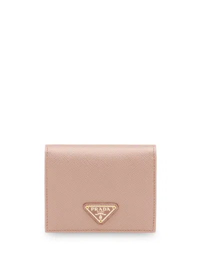 Prada Small Saffiano Leather Wallet In Pink