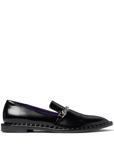 Stella Mccartney Falabella Chain-link Detailing Loafers In Black