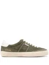 Golden Goose Suede Low-top Trainers In Olive Green,white,milk