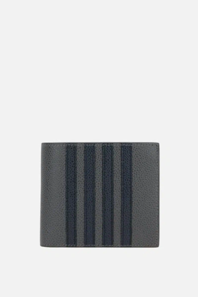 Thom Browne 4-bar Stripe Bifold Cardholder In Grey