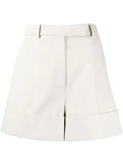 Thom Browne High-waist Cotton Shorts In White