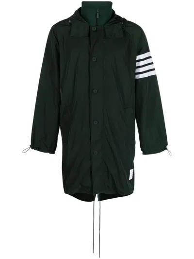 Thom Browne Raglan-sleeve Parka Coat In Green