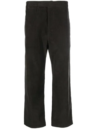 Thom Browne Unconstructed Straight Leg Single Welt Pocket Trouser In Corduroy In Black