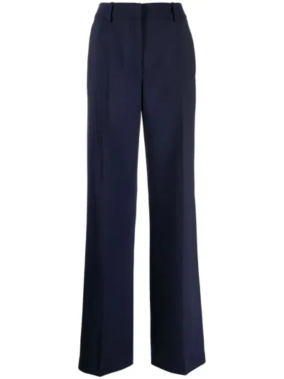 Off-white Wide-leg Virgin-wool-blend Trousers In Blue