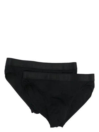 Wolford Logo-waistband Briefs Set In Black