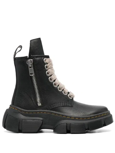 Rick Owens X Dr. Martens 1460 Leather Boots In Black
