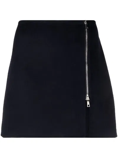P.a.r.o.s.h Zip-up Wool Miniskirt In Nero