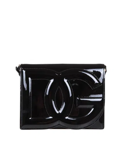 Dolce & Gabbana Black 'dg' Logo Crossbody Bag In 80999 Nero
