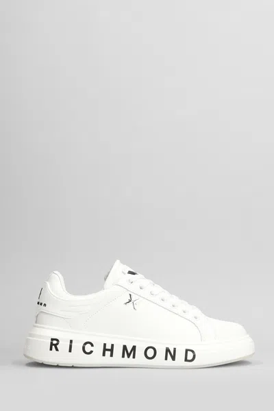 John Richmond Logo-print Leather Sneakers In White