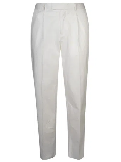Zegna White Zip Trousers In C