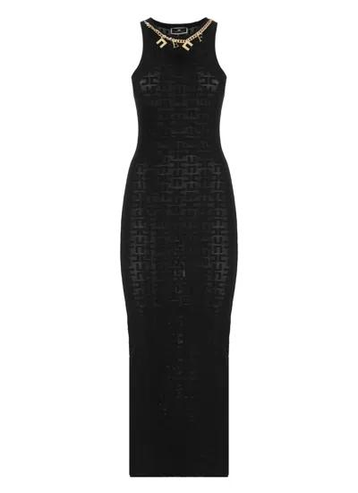Elisabetta Franchi Sleeveless Dress In Black