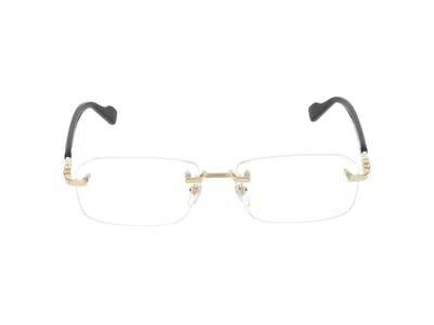 Gucci Eyeglasses In Gold Black Transparent