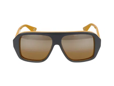 Gucci Sunglasses In Grey Yellow Silver
