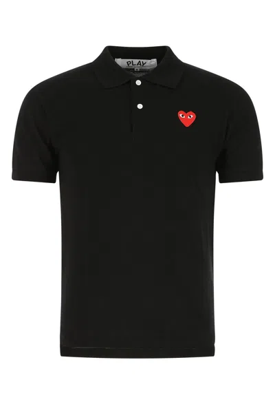 Comme Des Garçons Play Polo T-shirt In Black