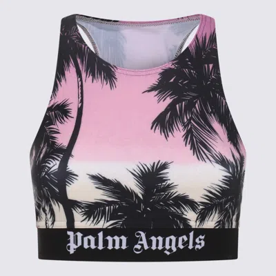 Palm Angels Multicolour Stretch Hawaian Dream Logo Sport Top In Pink