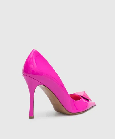 Valentino Garavani One Stud Patent Leather Pump With Matching Stud 100 Mm In Pink