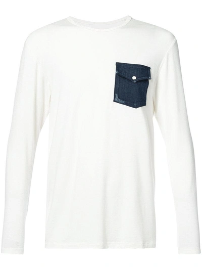 United Rivers Denim Pocket Long Sleeved T-shirt In White