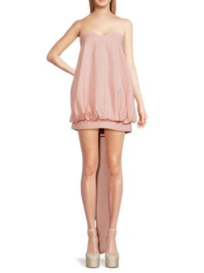 Valentino Women's Bow Blouson Virgin Wool & Silk Mini Dress In Pink