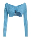 Jacquemus Woman Sweater Azure Size 10 Viscose, Polyamide, Elastane, Polyester In Blue