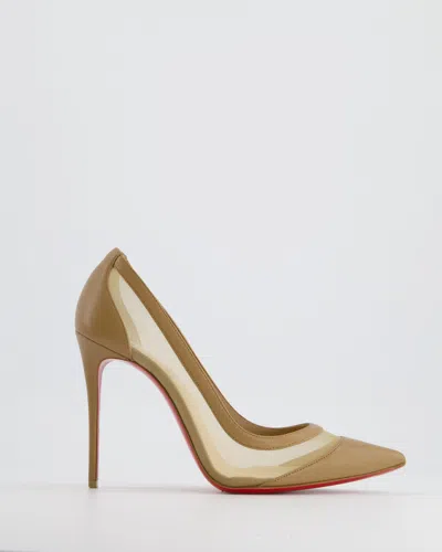 Christian Louboutin Kate Pumps In Mesh And Leather In Beige