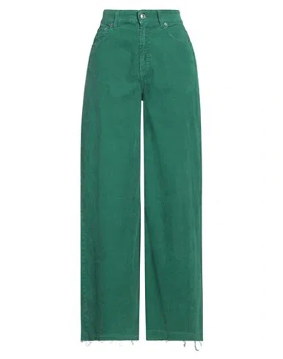 Department 5 Woman Pants Green Size 27 Cotton, Elastane