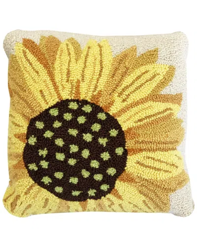 The Rug Market Sunflower Indoor/outdoor Pillow In Brown