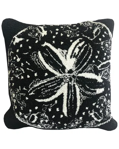 The Rug Market Sand Dollar Outline Indoor/outdoor Pillow In Black