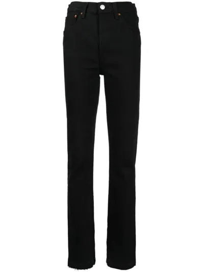 Re/done High-waisted Skinny Jeans In Black