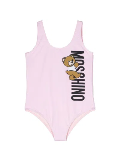 Moschino Kids' Teddy Bear Swimsuit In Pink