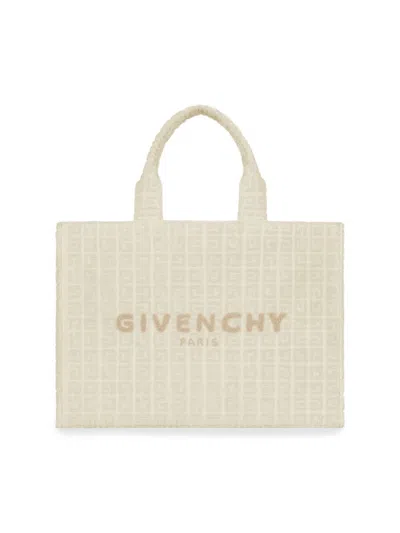 Givenchy Women's Medium Plage G-tote Bag In 4g Cotton Towelling In Ivory