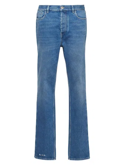 Prada Organic Denim Five-pocket Trousers In Blue