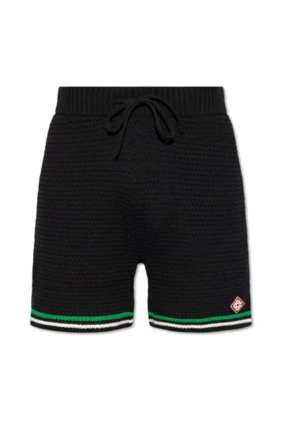 Casablanca Knit Tennis Shorts In Black