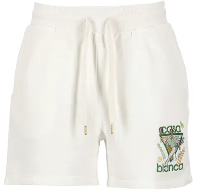 Casablanca `le Jeu` Embroidered Shorts In Multi