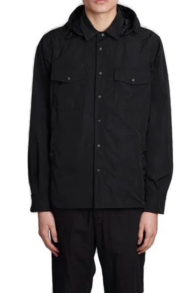 Aspesi Long Sleeved Hooded Jacket In Black